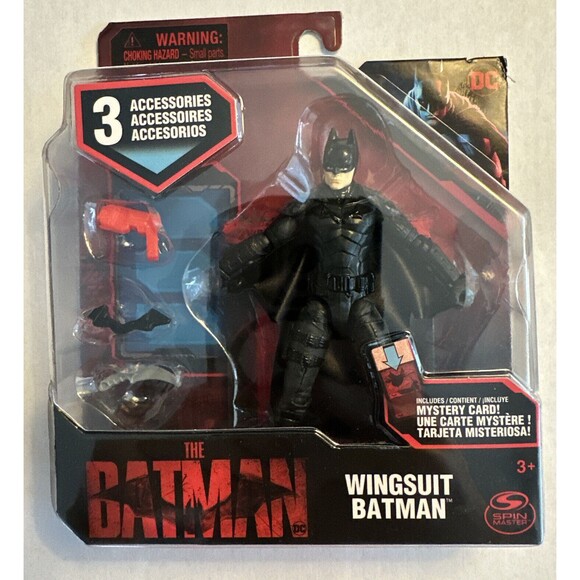 DC Wingsuit Batman 4 Inch Action Figure 3 Accessories Mystery Card   New - Picture 1 of 3